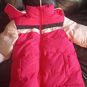 Kids Pink and White Puffer Jacket